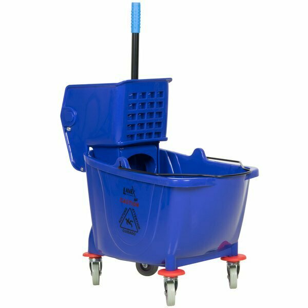 Lavex 35 Qt. Blue Mop Bucket & Side Press Wringer Combo 274MOPBCKTBL